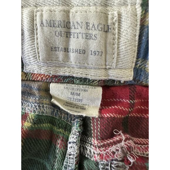 American Eagle Outfitters Patchwork Madras Plaid Pajama Pj Pants Men's Medium - Picture 9 of 16